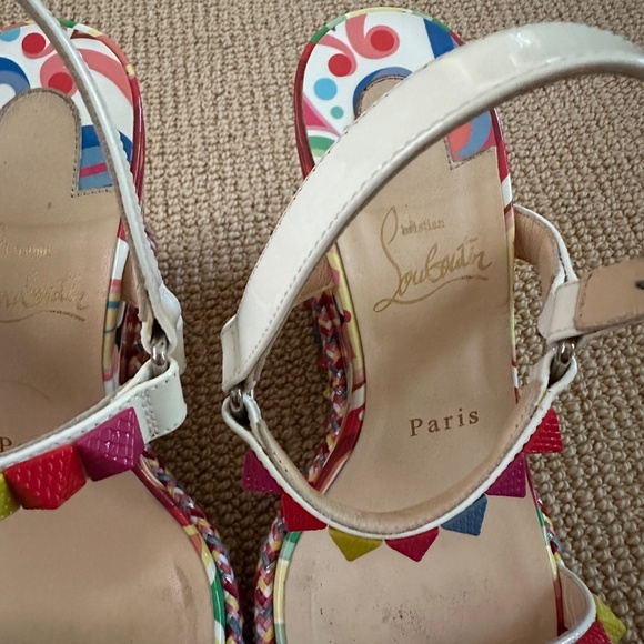 Women\'s Christian Louboutin Pyraclou Wedge Sandals, Size 37
